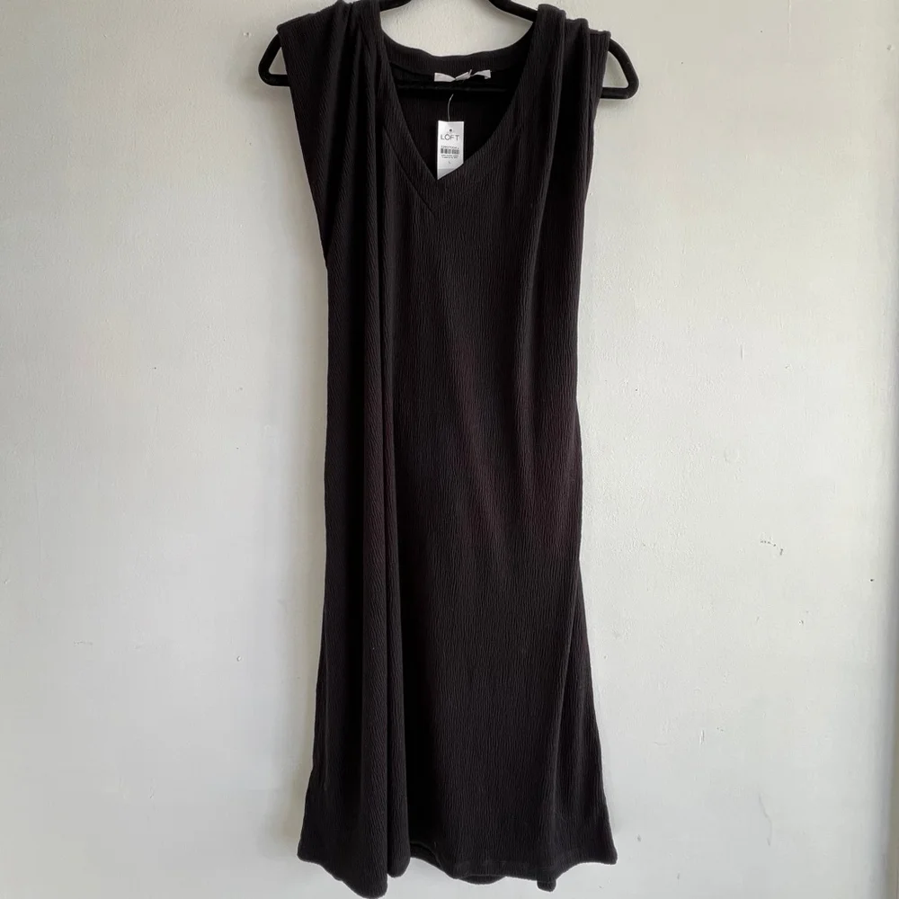NWT Loft Dress L Black - Picture 1 of 8